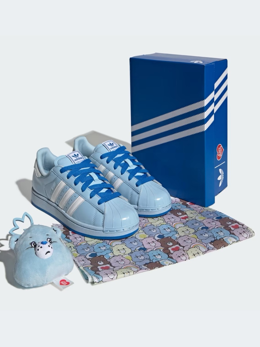 🧸 ADIDAS X CARE BEAR SUPERSTAR II BLUE 🩵 - Picture 1 of 6
